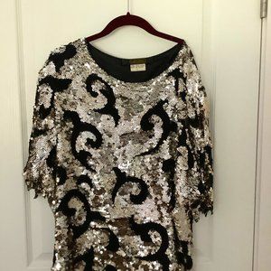 100% silk sequinned top